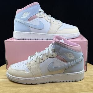 Jordan 1 Mid SE Half Blue/Half Blue-Pale Ivory (IB7507 403) Size 5.5Y/ 7 Wmns